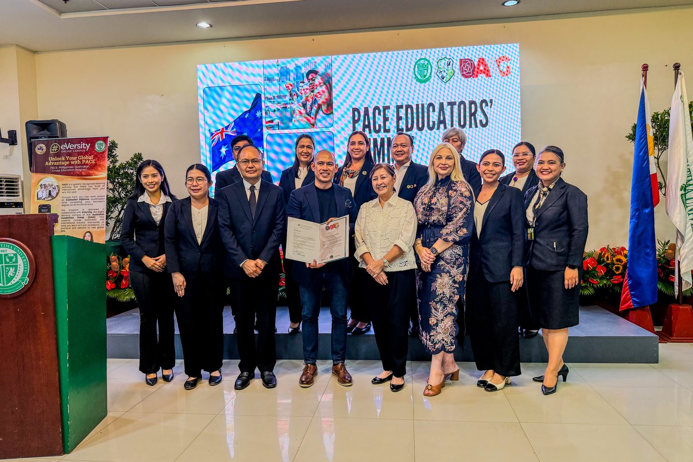 Certificates presented on stage at the PACE Educators&rsquo; Summit